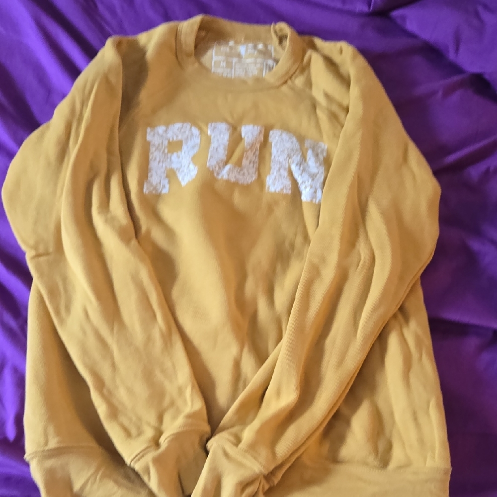 RUN Women's Mustard Crew Neck Sweater